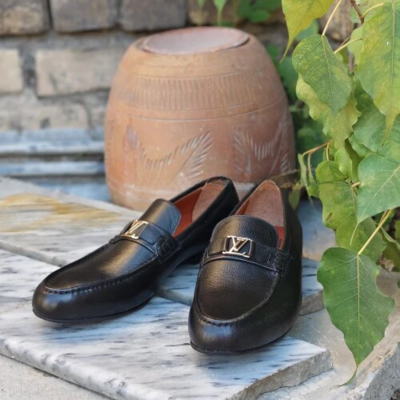 Handmade men black new custom made men's slip on moccasin casual wear loafers dress shoes  - Thumbnail 3