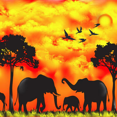 Down in africa art print - 8" x 10"