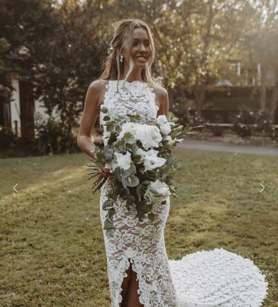 Elegant A Line Lace Beach Boho Wedding Dress Bridal Gown Wedding Gown