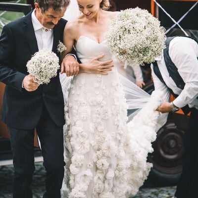 3d handmade flowers mermaid wedding dress bridal gown wedding gown