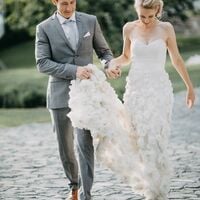 3D Handmade Flowers Mermaid Wedding Dress Bridal Gown Wedding Gown - Thumbnail 2