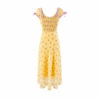 Summer casual contrast color drawstring bow slim dress - Thumbnail 1