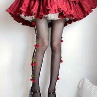 Sweet Cherry Fishnet Pantyhose Stockings Tights - Thumbnail 1