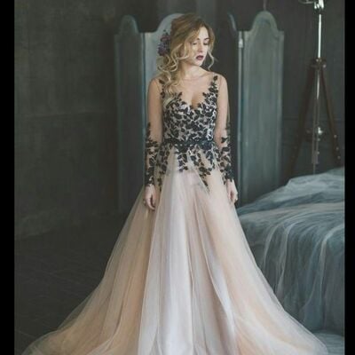 A line lace appliques beach boho wedding dress bridal gown wedding gown