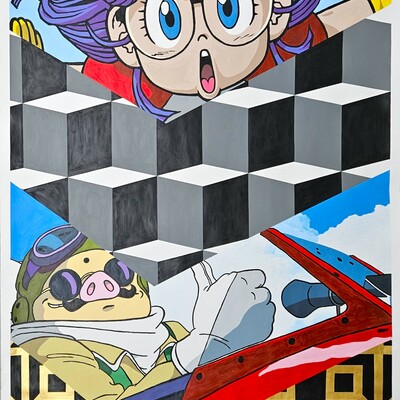 Xxl painting by viola "narrative breakdown"