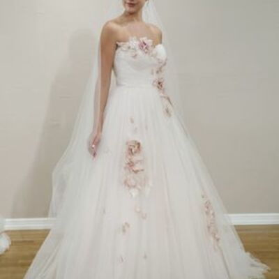 Floral wedding gown wedding dress, tulle wedding gown bridal dress