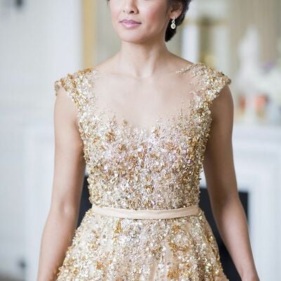 Modern beads wedding gown wedding dress, tulle wedding gown bridal dress