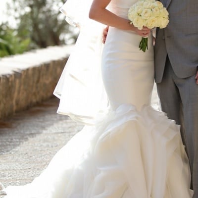 Elegant sheath tiered organza wedding dress bridal gown wedding gown