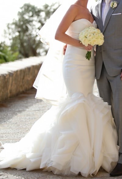 Elegant Sheath Tiered Organza Wedding Dress Bridal Gown Wedding Gown