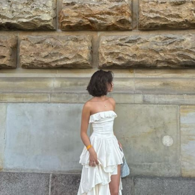 Strapless a line split floor length prom dresses - Thumbnail 1