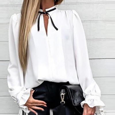 White Loose Long Sleeve Shirt