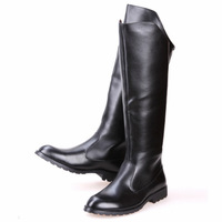 Back zipper trendy performance stage men's long knight riding boots - Thumbnail 1