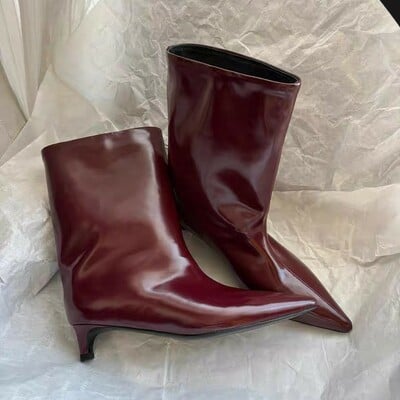 Genuine leather stiletto ankle boots  2 colors