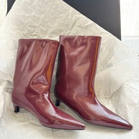 Genuine leather stiletto ankle boots  2 colors - Thumbnail 4