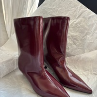 Genuine leather stiletto ankle boots  2 colors - Thumbnail 5