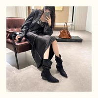 New style pointed retro short boots genuine leather martin boots - Thumbnail 4