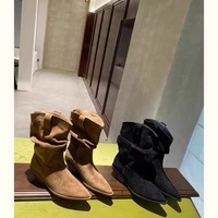 New style pointed retro short boots genuine leather martin boots - Thumbnail 6