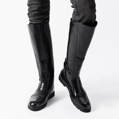 High boots men's retro long Martin boots zipper motorcycle knight boots 
