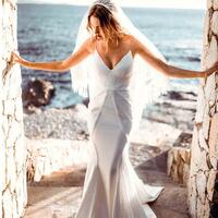 Beach Mermaid Backless Bridal Gown Wedding Dress - Thumbnail 1