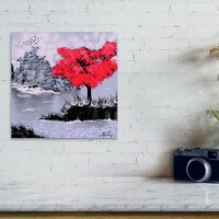 Red Power Tree Art Print - 12" X 12" - Thumbnail 1