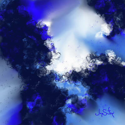 Kiss of The Blue Jay - 24" X 24" Art Print 