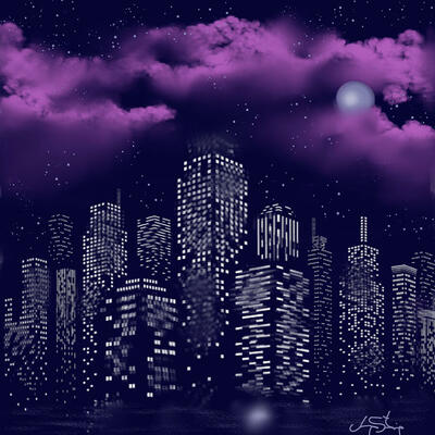 Night life art print