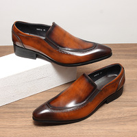 Men's shiny leather slip-on shoes 2 colors - Thumbnail 5
