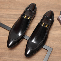 Men's shiny leather slip-on shoes 2 colors - Thumbnail 3
