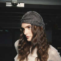 Fashion Trend Accessories Rhinestone Party Stretch Hat Christmas Bowl Hat - Thumbnail 4