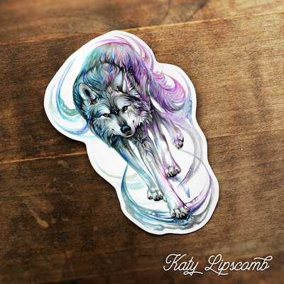 Aurora wolf - vinyl sticker