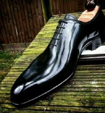 Handmade Men Black Leather Oxford Lace up Dress Formal Shoes