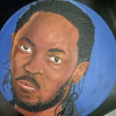 Kendrick original art on vinyl album 