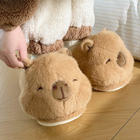 Funny Cute Capybara Plush Slippers - Thumbnail 3