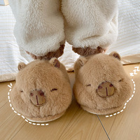 Funny Cute Capybara Plush Slippers - Thumbnail 4