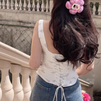 Vintage lace straps sweet little top camisole - Thumbnail 2