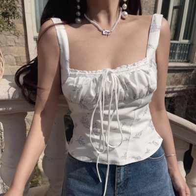 Vintage lace straps sweet little top camisole