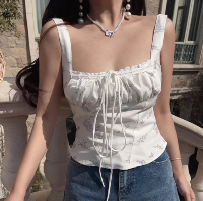 Vintage lace straps sweet little top camisole