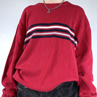 VINTAGE STRIPED RED SWEATER - Thumbnail 1
