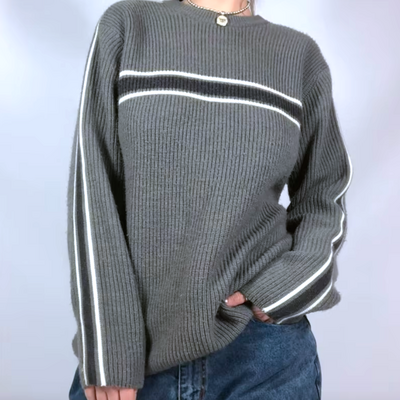 Retro grey knit sweater