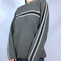 RETRO GREY KNIT SWEATER - Thumbnail 1