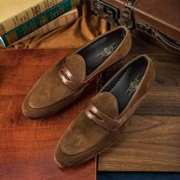 Penny leather shoes cow suede men's shoes gentleman shoes - Thumbnail 2