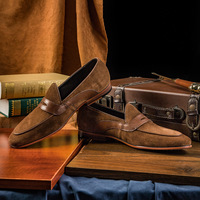 Penny leather shoes cow suede men's shoes gentleman shoes - Thumbnail 3
