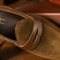 Penny leather shoes cow suede men's shoes gentleman shoes - Thumbnail 1