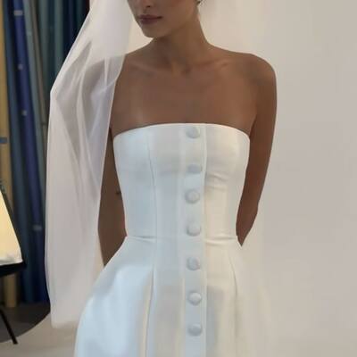 Simple sheath mini short beach boho wedding dress bridal gown wedding gown