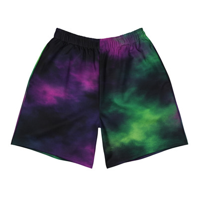 All-over print unisex athletic long shorts (galaxy lights)