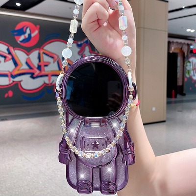 3d spaceman iphone case with chain *(iphone 12 - iphone 16 )