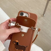 Cute Dachshund Card Holder iPhone Case With Rope *(iPhone 12 - iPhone 16 ) - Thumbnail 5