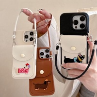 Cute Dachshund Card Holder iPhone Case With Rope *(iPhone 12 - iPhone 16 ) - Thumbnail 1
