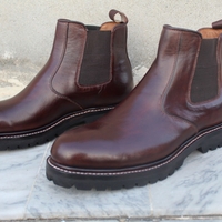Handmade Men Dark Brown Leather Chelsea Dress Boot - Thumbnail 2