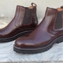 Handmade Men Dark Brown Leather Chelsea Dress Boot-2